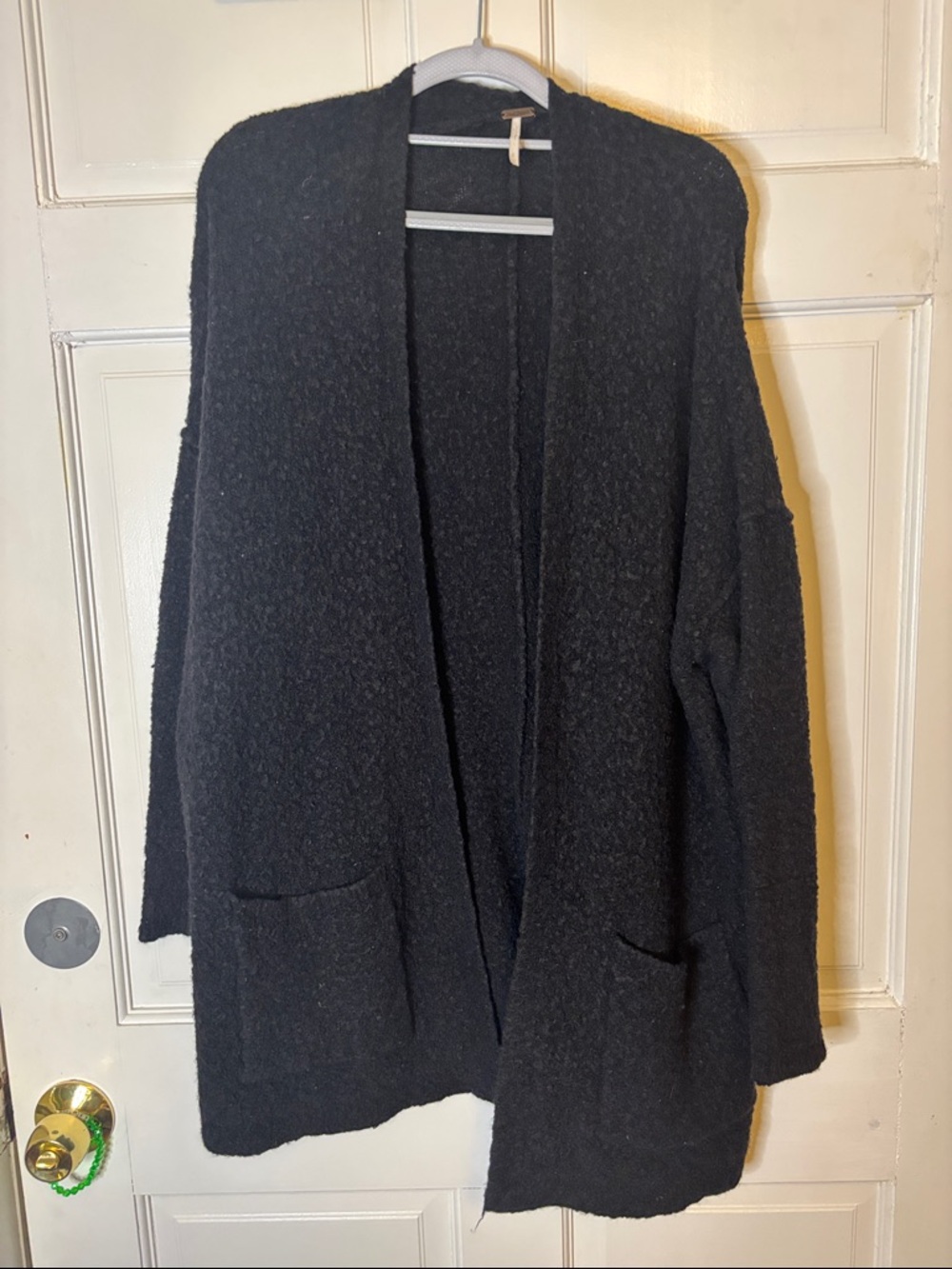 Free People Soft Open-Front Black Women's Sweater Cardigan